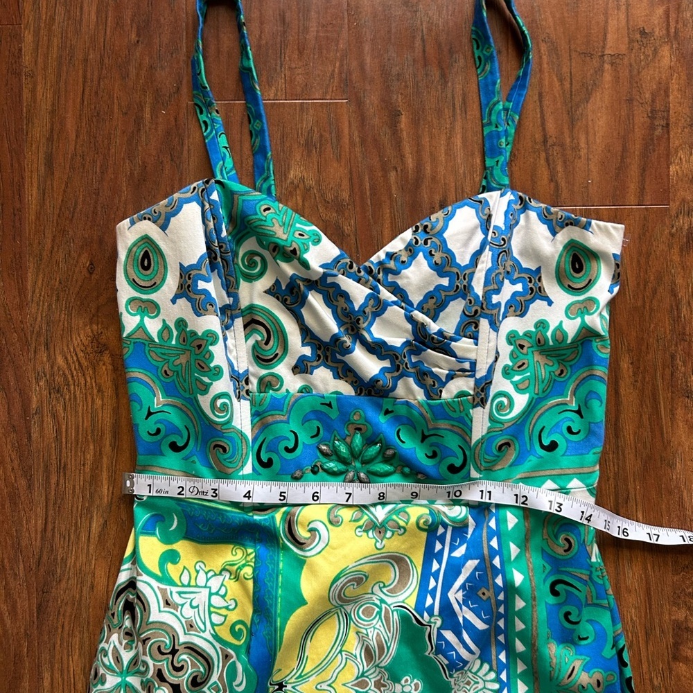 Multicolored Paisley Print Mini Dress Women’s Size Medium Hale Bob - Picture 12 of 15